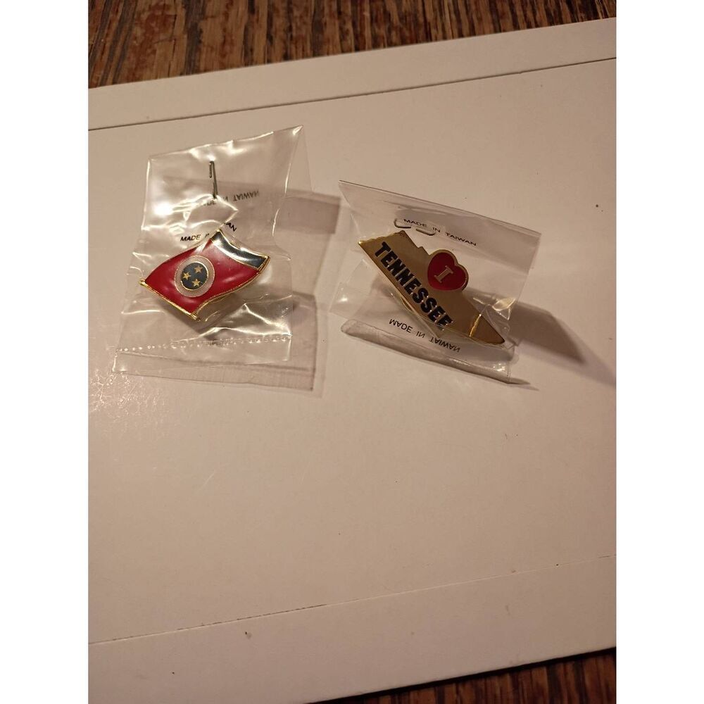 Tennessee State Pin Lot Enamel Hat Lapel Pins Souvenir Set 2pc NEW